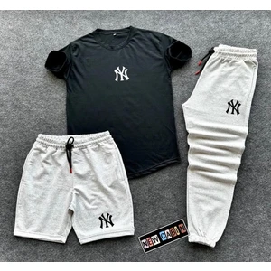 New Cabin Yeni Sezon Ny Baskılı Unisex Yazlık Eşofman Kombini 3'lü