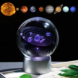 Işıklı Kristal Cam Küre Samanyolu LED Lamba