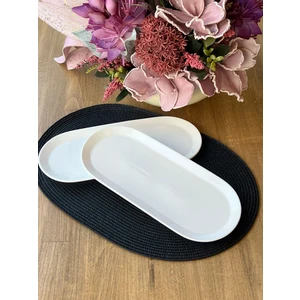 Porselen Oval Sunum Tabak 2'li