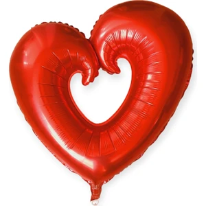 Içi Boş Kalp Model Folyo Balon 60CM Kırmızı (Helyum Uyumlu)