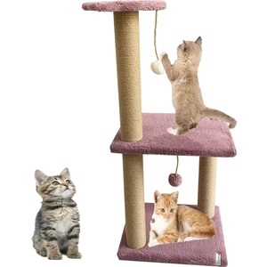 İki Katlı Kedi Tırmalaması Büyük Tırmalama Tahtası Gül Kurusu