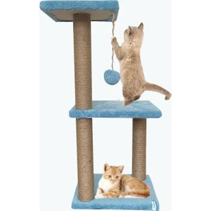 İki Katlı Kedi Tırmalaması Büyük Tırmalama Tahtası Turkuaz