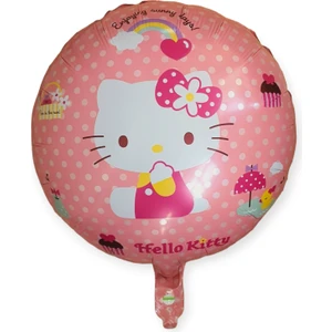 Hello Kity Desenli Folyo Balon Yuvarlak 45CM