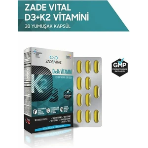 Zade Vital D3+K2 (Mk7) Vitamini 30 Yumuşak Kapsül - Blister