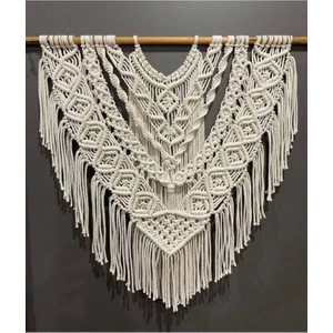 Floral Macrame Design  Baklava Dilimli El Yapımı Makrome Duvar Süsü