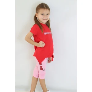Harika Kids Kız Çocuk Kaprili Kısa Kollu Yazlık Basic Takım 2-5 Yaş