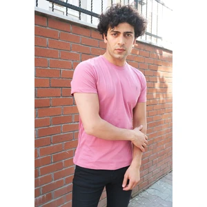 Four Man Erkek Standart Fit Gül Kurusu T-Shirt