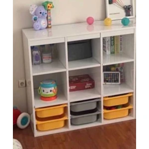 Renkli Kovalı Organizer Kitaplık (Mdf)