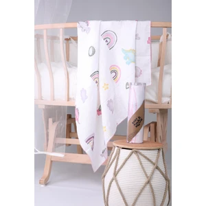 Baby Hola Müslin Örtü 85 x 90 cm Dinozor Desen Organik Hediyelik Emzirme Alt Açma Yenidoğan Puset Örtüsü