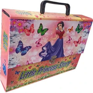 Saplı Klasör Kız Figürlü 1 Adet Kulplu Klasör 32X24X7 cm Okul Öğrenci Klasörü Saplı Çanta Saplı Dosya