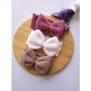 Seher Bebe Butik Bebek Fiyonklu Bandana 3'lü Set