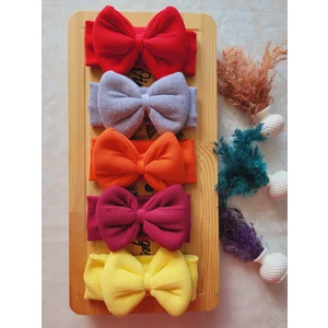 Seher Bebe Butik Bebek Fiyonklu Bandana 5'li Set