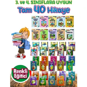 3. Ve 4. Sınıflara Uygun Tavsiyeli Okumayı Sevdiren 40'Lı Hikaye Seti her biri 32-64 sayfa
4