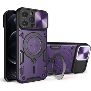 Xstep Case Xstepcase Apple iPhone 12 Pro Max 6.7lik Slayt Kamera Kapağı Geri Kılıf Ücretsiz Döndürme Kickstand Pc + Tpu Telefon Kapağı (Yurt Dışından)