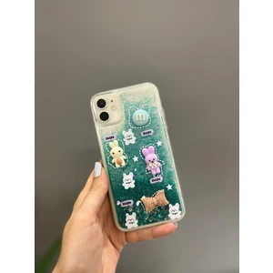 Iphone 11 Uyumlu Sevimli Sulu Simli Ayıcıklı Kılıf