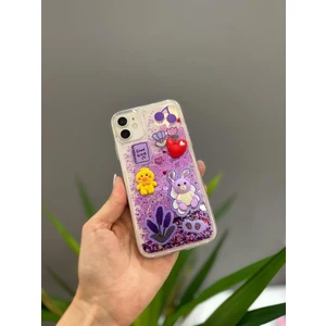 Iphone 11 Uyumlu Sevimli Sulu Simli Ayıcıklı Kılıf