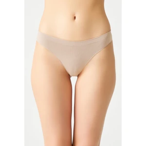 Los Ojos Bej Fitilli Seamless Brezilya Modeli Külot Ribbed Brasil