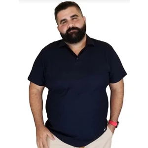 Erkek Büyük Beden Polo Yaka Cepsiz Spor Tişört