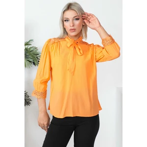 Orange Ön Bağlamalı Bluz