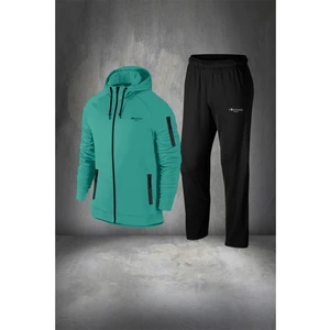 Poseidon Storm Erkek Su Yeşili Supra Penye Fermuarlı Cepli Rahat Full Eşofman Takımı S 3xl