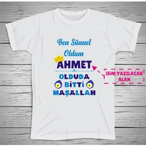 Yüksel 34 Sünnet Çocuklarına Özel Isim Baskılı Sünnet Tshirt ,micro Polyester Terletmez Ter Tutmaz Kumaş