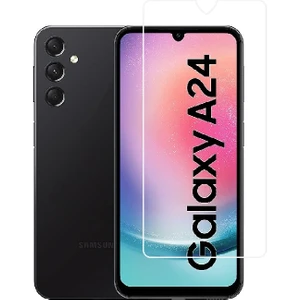 Samsung A24 (1 Adet) Kamera Çentikli Ekran Koruyucu Cam T-Ewax