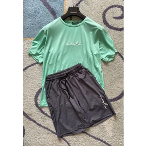 Kappa Kumaş El Yazısı Baskılı Erkek Spor Şort Tshirt Eşofman Takımı