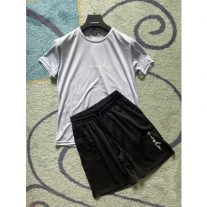 Kappa Kumaş El Yazısı Baskılı Erkek Spor Şort Tshirt Eşofman Takımı