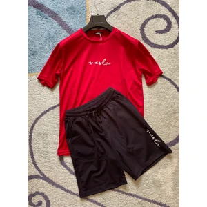 Kappa Kumaş El Yazısı Baskılı Erkek Spor Şort Tshirt Eşofman Takımı