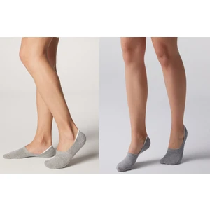 Nova Socks Premium Dikişsiz Bambu Görünmez Babet Çorap 4lü Gri