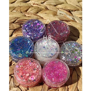 Hb Tasarım Glitter Simli Jel Far Seti