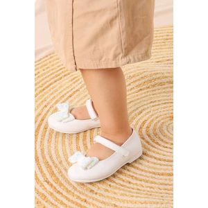 Kiko Kids Babe Cilt Cırtlı Fiyonklu Kız Çocuk Babet Ayakkabı