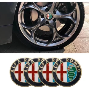 Alfa Romeo Logolu 4 Adet 56MM Jant Göbek Stıcker