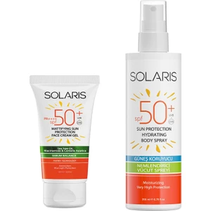 Yağlı Cilt Tipleri Için Jel Güneş Kremi Spf 50+ (50 Ml) ve Güneş Koruyucu Krem Sprey Spf 50+  (200 Ml)