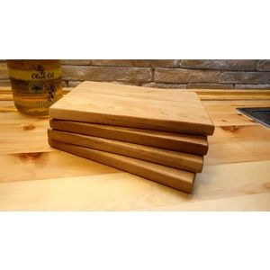 F&S WoodArt Meşe Ağacı Ahşap Kesme Sunum Et Ekmek Doğrama Tahtası 4'lü