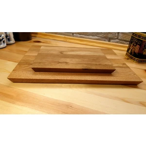 F&S WoodArt 2 li Set - Meşe Ağacı  Doğal Ahşap Kesme Sunum Et Ekmek Doğrama Steak Tahtası - Özel kenar