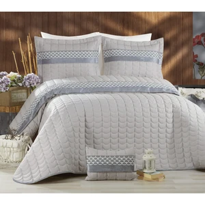 Brillant Home Çeyizlik Çift Kişilik Kadife Şeritli Dantelli Mikro Yatak Örtüsü