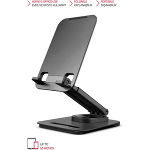 4 Eksenli 360 Derece Dönen 12 Inc Ekrana Kadar Tüm Tablet ve Telefonla Uyumlu Ayaklı Stand TMS30