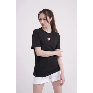 The Socks Company 23SCTS240U Uçan Balon Nakışlı Bisiklet Yaka Siyah Tshirt