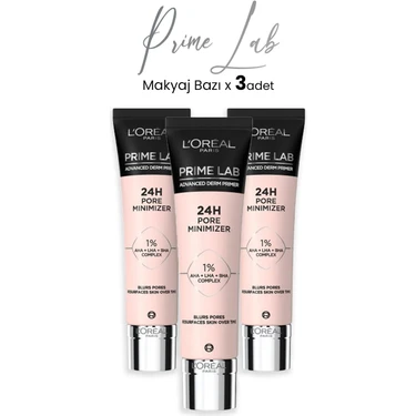 L'Oréal Paris Loreal Paris Prime Lab 24H Gözenek Küçültücü Makyaj Bazı x 3