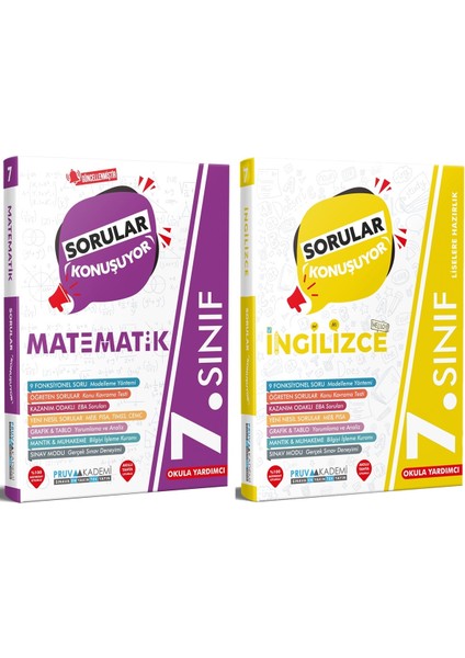 7. Sınıf Matematik - İnglizce Sorular Konuşuyor Seti 2023 2 Kitap