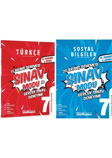 7. Sınıf Türkçe - Sosyal Bilgiler Sınav Modu Seti 2023 2 Kitap