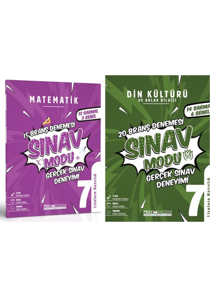 7. Sınıf Matematik - Din Kültürü Sınav Modu Seti 2023 2 Kitap