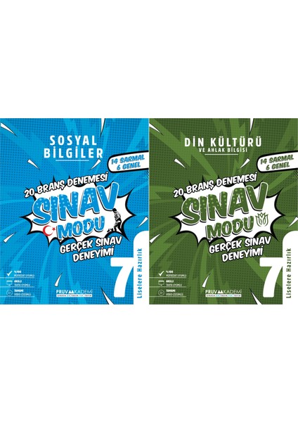 7. Sınıf Sosyal Bilgiler - Din Kültürü Sınav Modu Seti 2023 2 Kitap