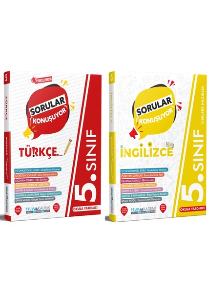 5. Sınıf Türkçe - İnglizce Sorular Konuşuyor Seti 2023 2 Kitap