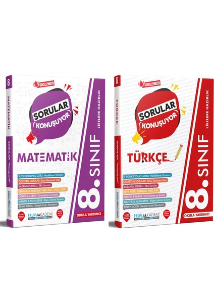 8. Sınıf Türkçe - Matematik Sorular Konuşuyor Seti 2023 2 Kitap