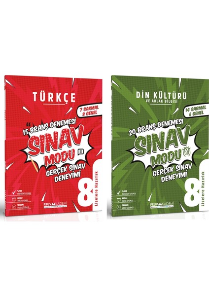 8. Sınıf Türkçe - Din Kültürü Sınav Modu Deneme Seti 2023 2 Kitap