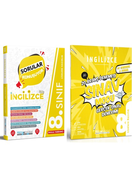 8. Sınıf LGS İnglizce Sorular Konuşuyor - Deneme Seti 2023 2 Kitap