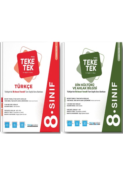 8. Sınıf Türkçe - Din Kültürü Teke Tek Soru Seti 2023 2 Kitap