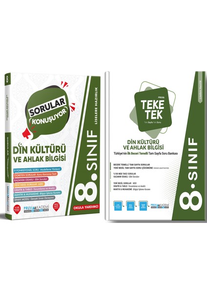 8. Sınıf Din Kültürü Teke Tek - Sorular Konuşuyor Seti 2023 2 Kitap